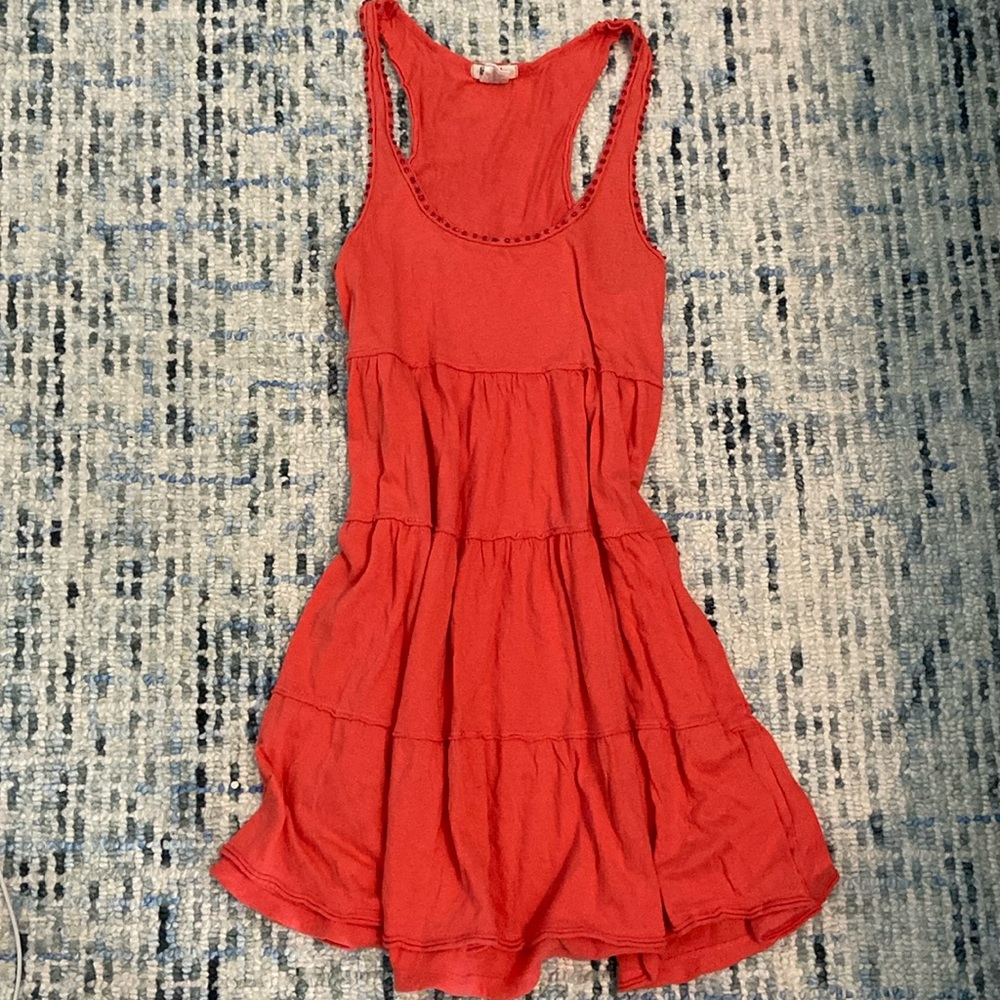 Y2K Love Rocks orange dress with beads